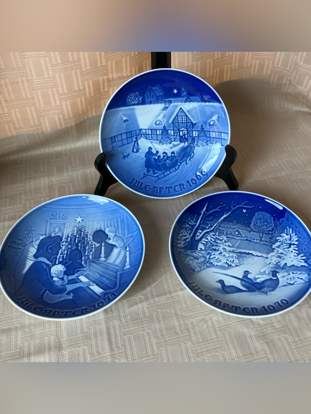 Set of 3 Bing & Grondahl Jule Aften '69, '70, '71 Danish Christmas Plates